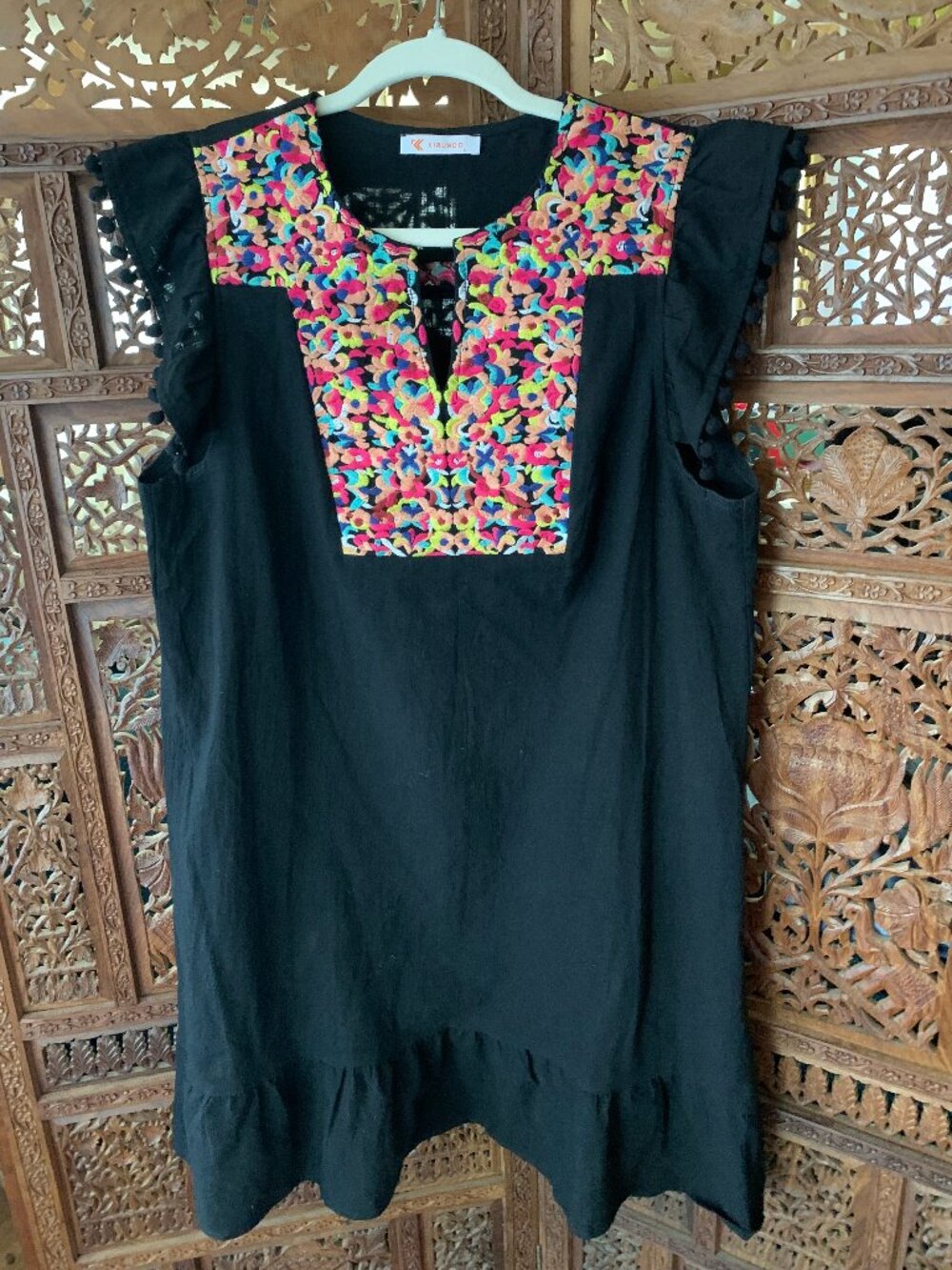 Kirundo Embroidered Black Summer Dress Size Large